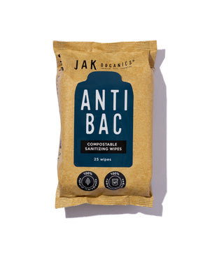 ANTI-BAC Mini | All-Natural Compostable Sanitising Wipes | VALUE BOX - 8 packs
