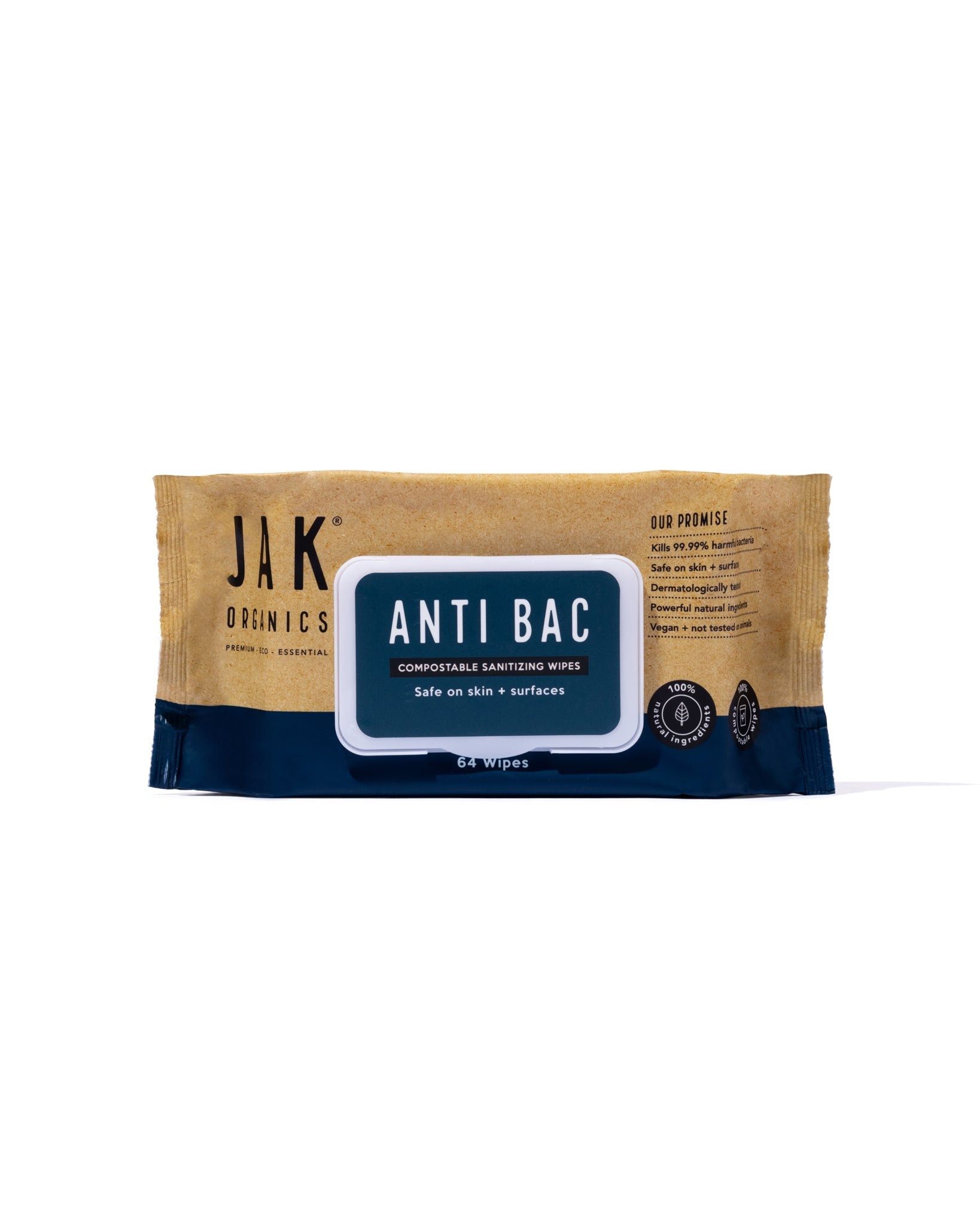 SOLD OUT - PRE ORDER: ANTI-BAC | All-Natural Compostable Sanitising Wipes | SINGLE Pack